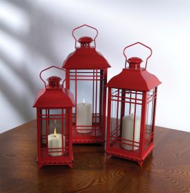 Lantern (Set of 3) 14"H, 17"H, 20"H Metal/Glass A