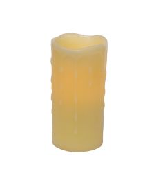 LED Wax Dripping Pillar Candle (Set of 4) 3"Dx6"H Wax/Plastic - 2 C Batteries Not Incld. 2