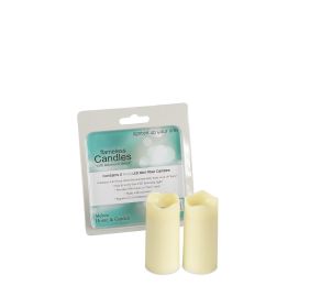 LED Mini Pillar Candle w/Timer (Set of 12) 1.4"Dx3"H Wax/Plastic - 2 AA Batt Not Inlcd