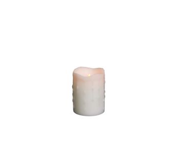 LED Wax Dripping Pillar Candle (Set of 4) 3"Dx4"H Wax/Plastic - 2 C Batteries Not Incld. A