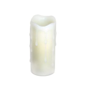 LED Wax Dripping Pillar Candle (Set of 6) 1.75"Dx4"H Wax/Plastic - 2 AA Batteries Not Incld. S