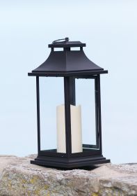 Lantern w/3"x6" LED Candle (Set of 2)  14.75"H