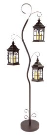 Lantern Tree w/3 Lanterns 71"H Iron