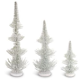 Frosted Pine Trees (Set of 3) 12"-24.5"H Plastic