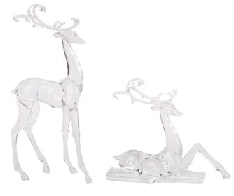 Deer Figurines (Set of 2) 10.75"H,17.75"H Acrylic
