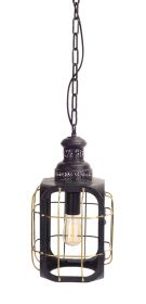 Lantern Pendant Light 60"L Glass/Metal UL