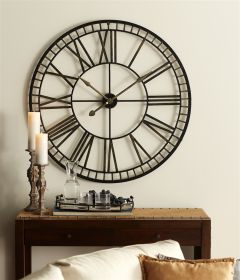 Oversized Metal Wall Clock 40"D Metal (Requires 1 C Battery, Not Inlcuded)