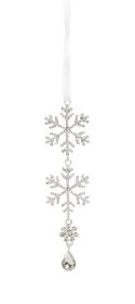 Jewel Tiered Snowflake Ornament (Set of 12) 8"H Metal