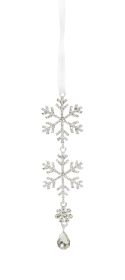 Jewel Tiered Snowflake Ornament (Set of 12) 8"H Metal