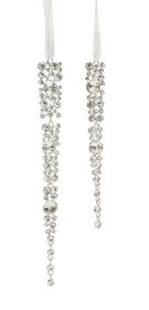 Jewel Icicle Ornaments (Set of 12) 8", 9.75"H Metal