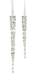 Jewel Icicle Ornaments (Set of 12) 8", 9.75"H Metal