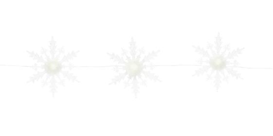 3 Lighted Snowflake Strand 12"Hx3.75'L Acrylic