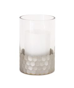 Candle Holder  (Set of 2) 4"Dx6"H Glass