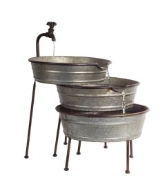 Fountain with Tubs 26"H Metal