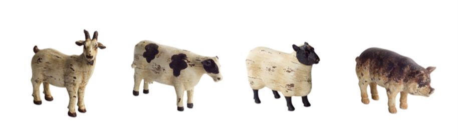 Sheep/Pig/Cow/Goat (Set of 8)