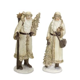 Santa (Set of 2) 13"H Resin