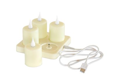 Candle (Set of 4) Rechargeable 4"H Plastic