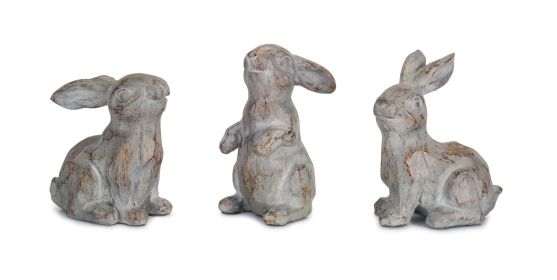 Rabbit (Set of 6) 3.75"H Stone Powder/Resin