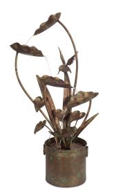 Anthurium and Hummingbird Fountain 39.5"H Iron