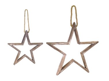 Star Ornament (Set of 4) 12.5"H, 18.5"H Wood