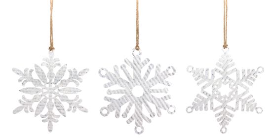 Snowflake Ornament (Set of 12) 10"H Iron