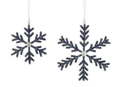Snowflake Ornament (Set of 6) 4.25"H, 6.5"H Metal