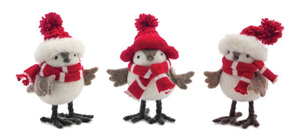 Winter Bird (Set of 12) 6"H Polyester