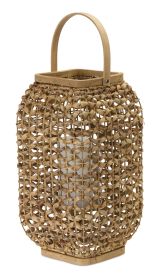 Lantern 21.5"H Wicker/Glass