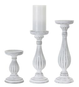 Candle Holder (Set of 3) 7"H, 11.25"H, 13.5"H Wood/Resin 1
