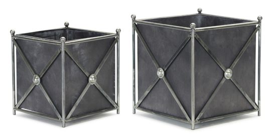 Planter (Set of 2) 9.75" x 11"H, 12" x 13"H Metal