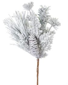 Snowy Mixed Pine Pick 16"H (Set of 12) PVC