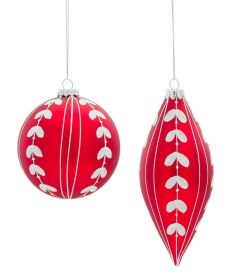 Ornament (Set of 6) 4.5"H, 7.5"H Glass