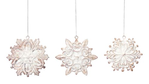 Snowflake Ornament (Set of 12) 3.25"H Resin