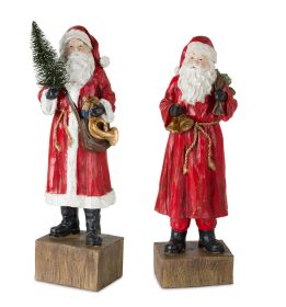 Santa (Set of 2) 14.5"H, 16"H Resin