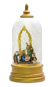 Nativity Snow Globe 10.5"H Plastic 6 Hr Timer 3 AA Batteries, Not Included or USB Cord Included