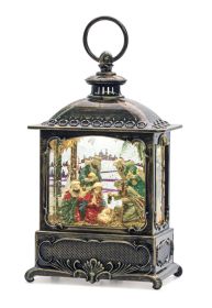 Nativity Snow Globe 10"H Plastic 6 Hr Timer 3 AA Batteries, Not Included or USB Cord Included