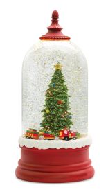 Snow Globe w/Tree 10.5"H Plastic 6 Hr Timer 3 AA Batteries, Not Included or USB Cord Included