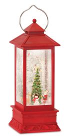 Snow Globe Lantern w/Santa 12.5"H Plastic 6 Hr Timer 3 AA Batteries, Not Included or USB Cord Included