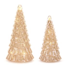 Tree (Set of 2) 12.5"H, 15.5"H Glass