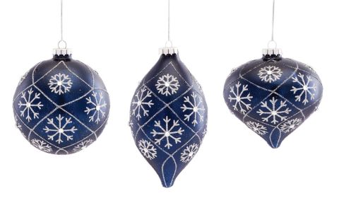 Ornament (Set of 6) 4.5"H, 4.75"H, 6"H Glass