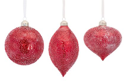 Ornament (Set of 6) 4.5"H, 4.75"H, 6"H Glass 2