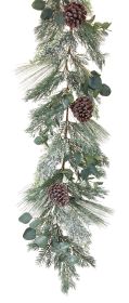 Pine and Eucalyptus Garland 6'L (Set of 2) Plastic/Polyester