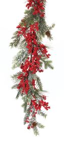 Pine and Berry Garland 6'L (Set of 2) Plastic/Foam