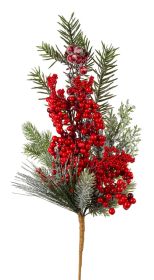 Pine and Berry Spray 21"H (Set of 12) Plastic/Foam