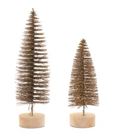 Tree with LED (Set of 4) 10.75"H, 14"H Plastic 6 Hr Timer 3 AAA Batteries, Not Included D
