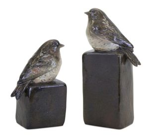 Bird Block (Set of 2) 5.75"H, 8"H Resin