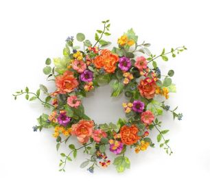 Mixed Floral Wreath 26"D Polyester