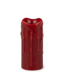 LED Wax Dripping Pillar Candle with remote and 4 and 8 Hour Timer (Set of 2) 1.75"Dx4"H Wax/Plastic