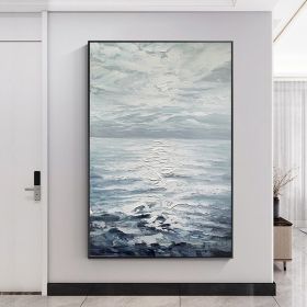 Hand Painted Abstract Landscape Oil Painting Oil Painting Seascape Clouds Nordic Wall Art Picture Modern Living Room Decor