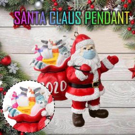 2020 Christmas Ornament Santa Wearing A Face Mask Decorate Christmas Tree Home Decoration Cartoon